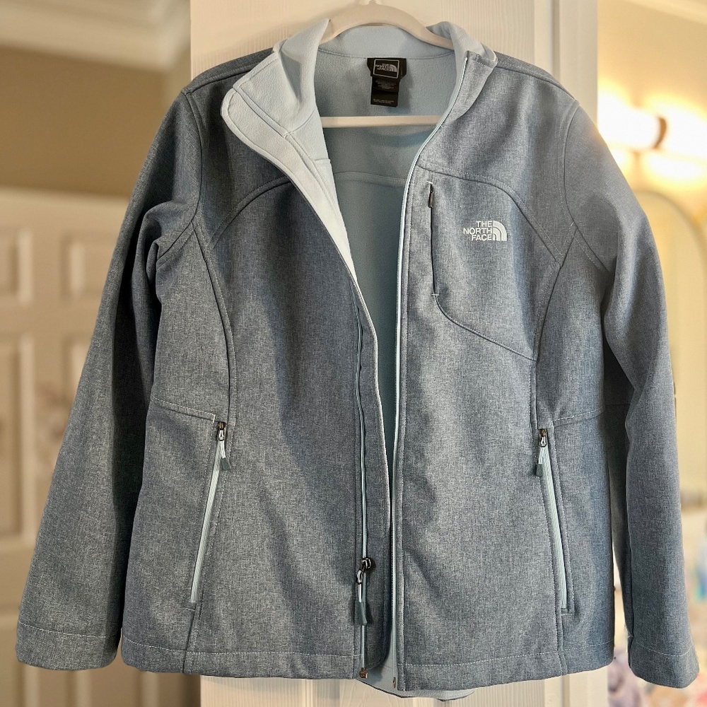 The North Face Soft Shell Jacket - Heathered Light Blue - XL